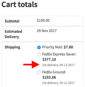 Estimated Order Delivery Date