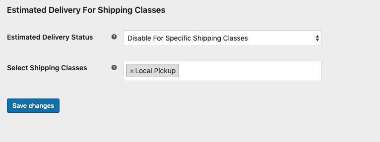 Display or Hide Estimated Delivery Dates for Different Products based on  WooCommerce Shipping Classes
