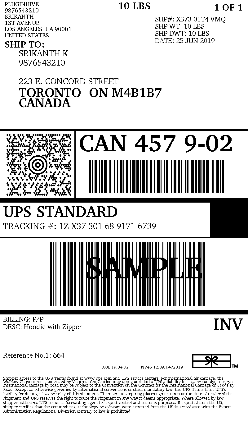 WooCommerce UPS Shipping - Create NAFTA Certificate of Origin