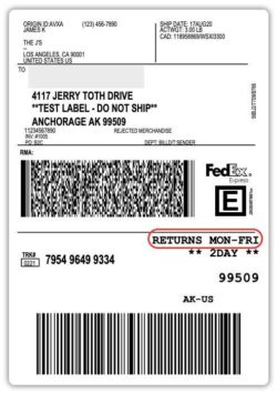 Shopify FedEx Return Shipment Delivery on Saturday